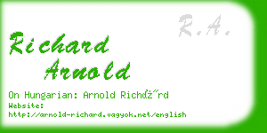 richard arnold business card